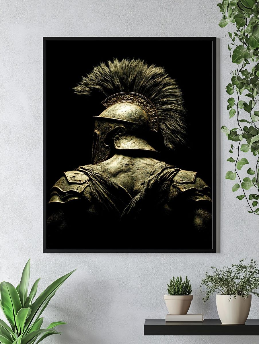 Spartan Warrior Portrait Print. — room view 4