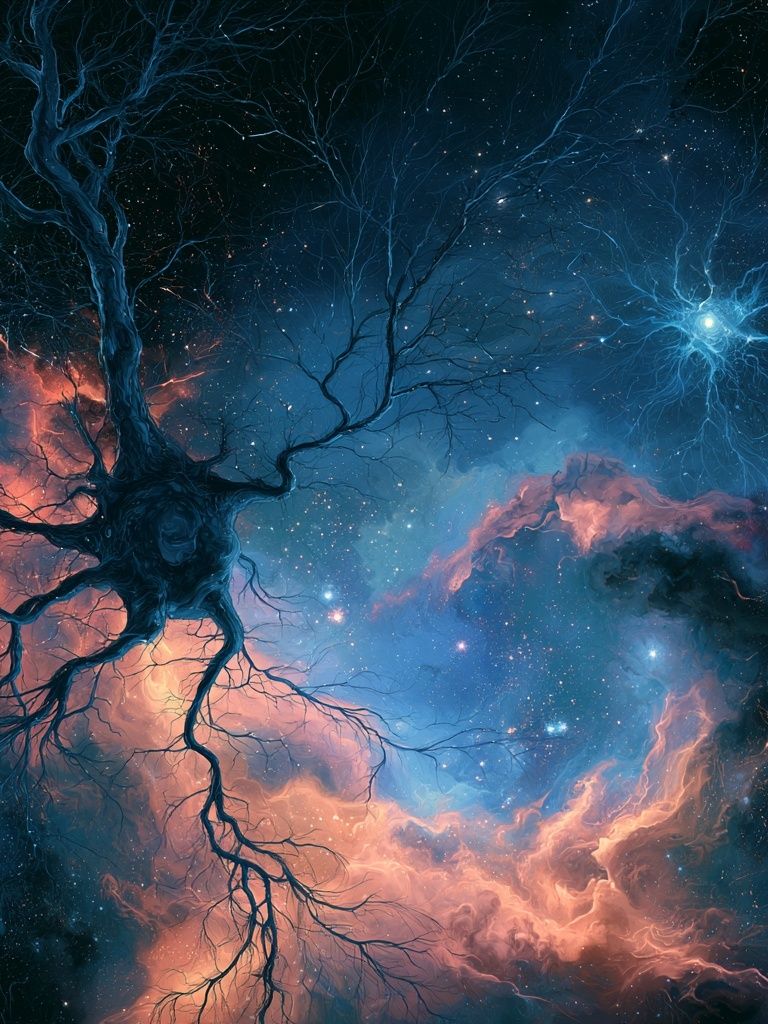 Cosmic Tree Nebula Illustration Poster. poster detail