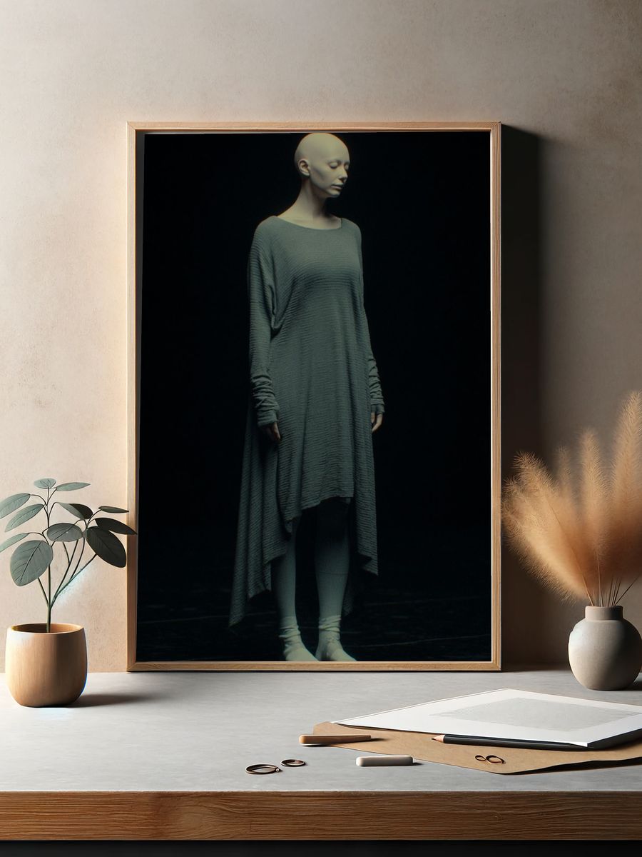 Surreal Bald Figure Photography Poster. — room view 2