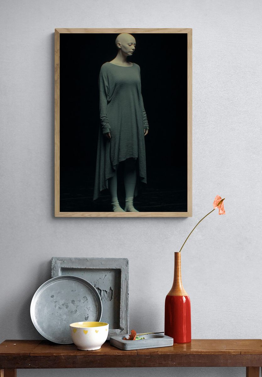 Surreal Bald Figure Photography Poster. — room view 3