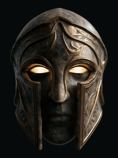 Spartan Helmet Digital Art Poster.