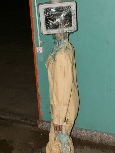 Surreal Broken TV Figure Photography Print.