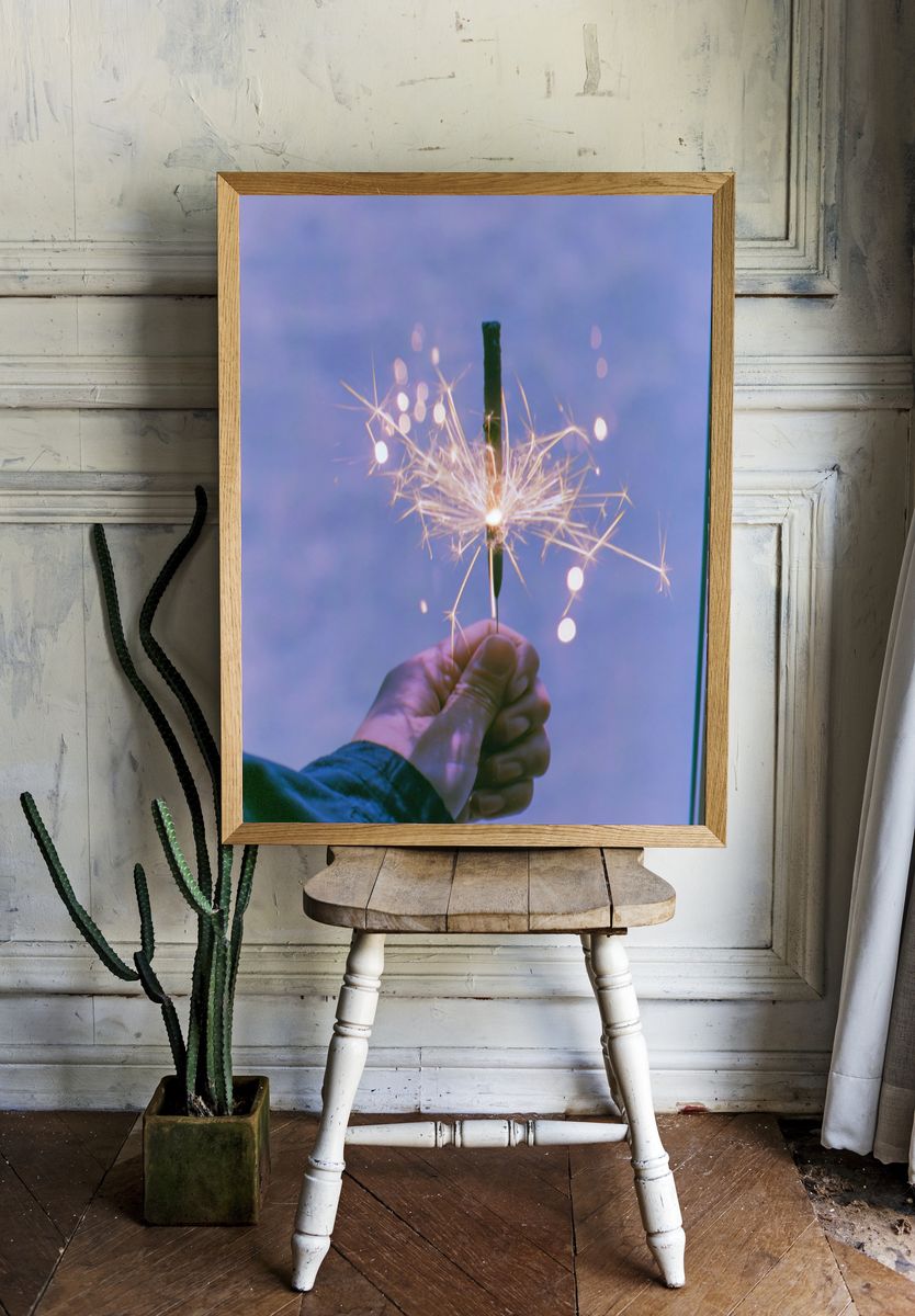 Sparkler Hand Photography Poster. room preview