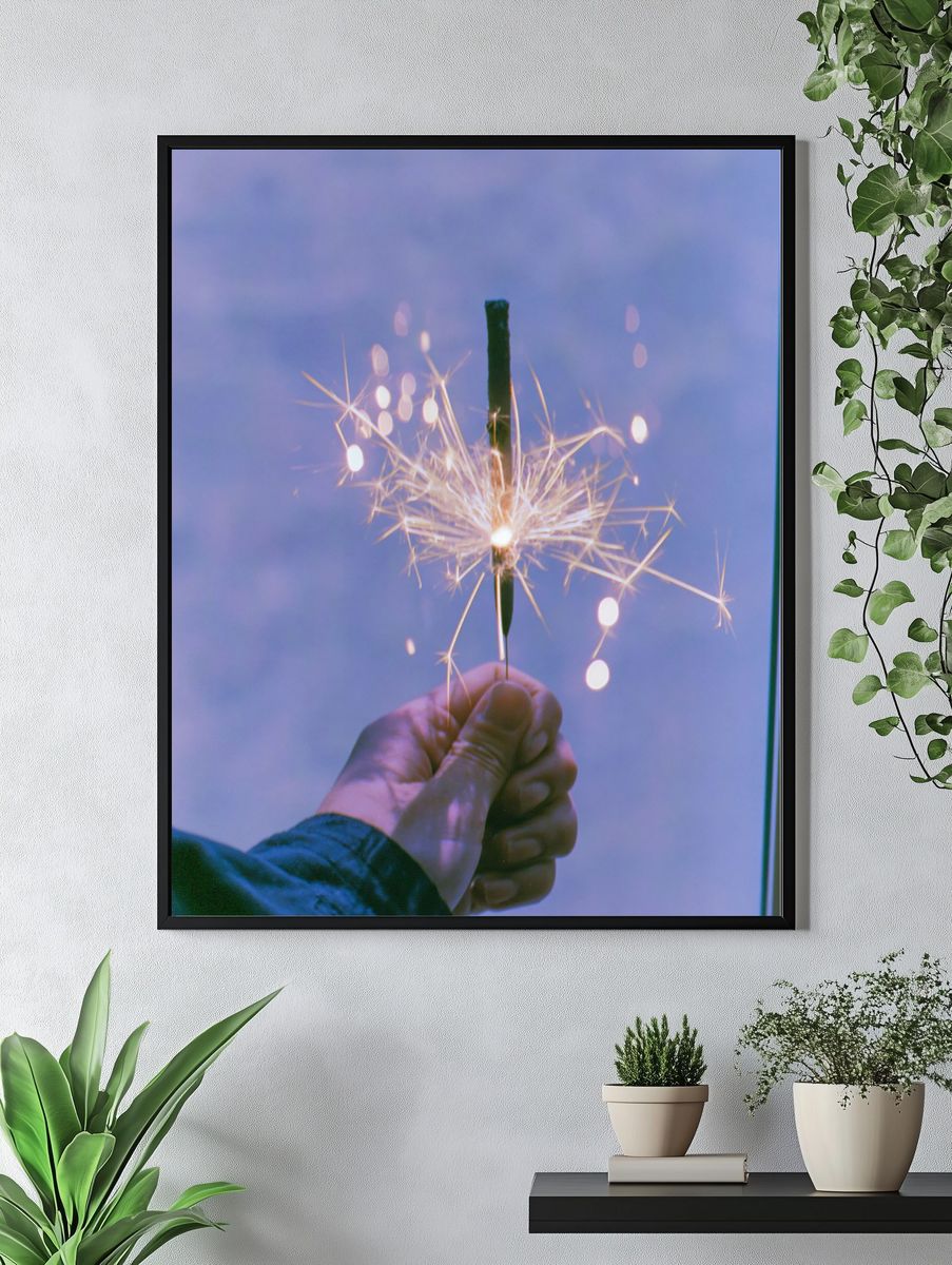Sparkler Hand Photography Poster. — room view 4
