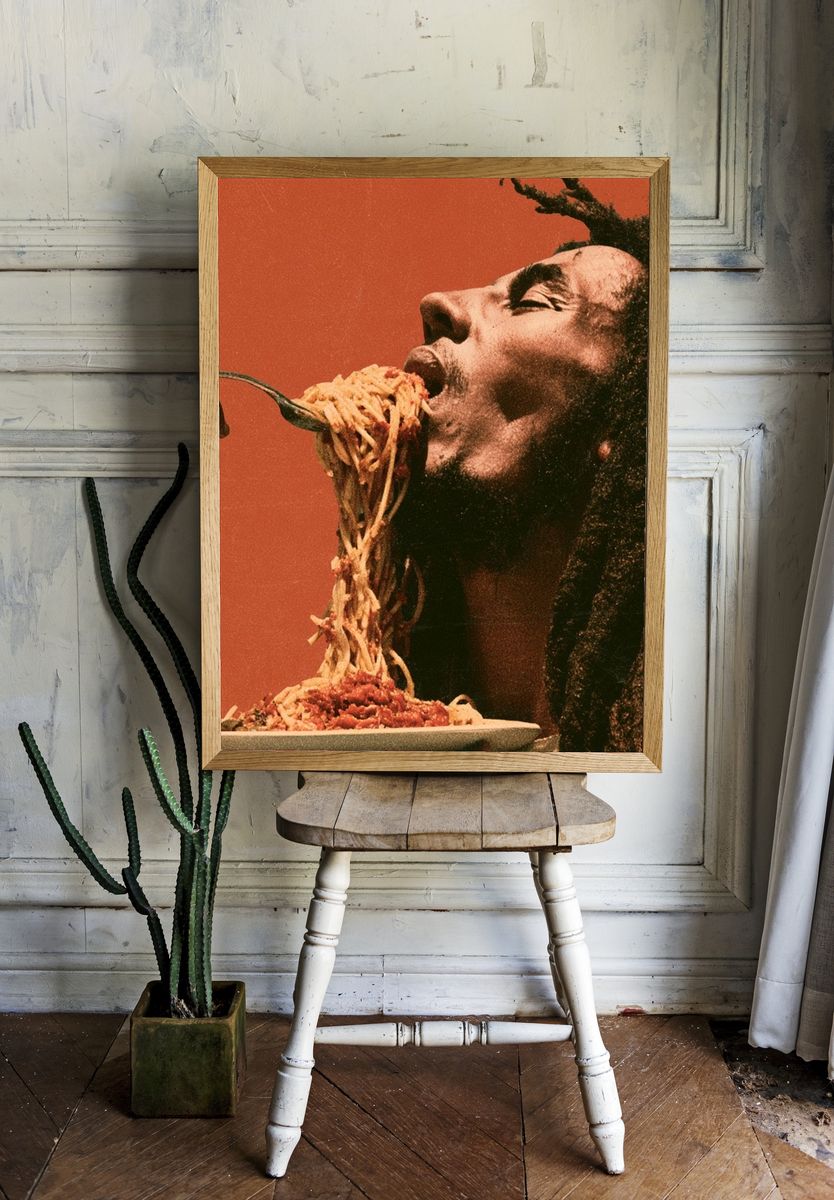 Spaghetti Portrait Photography Poster. room preview