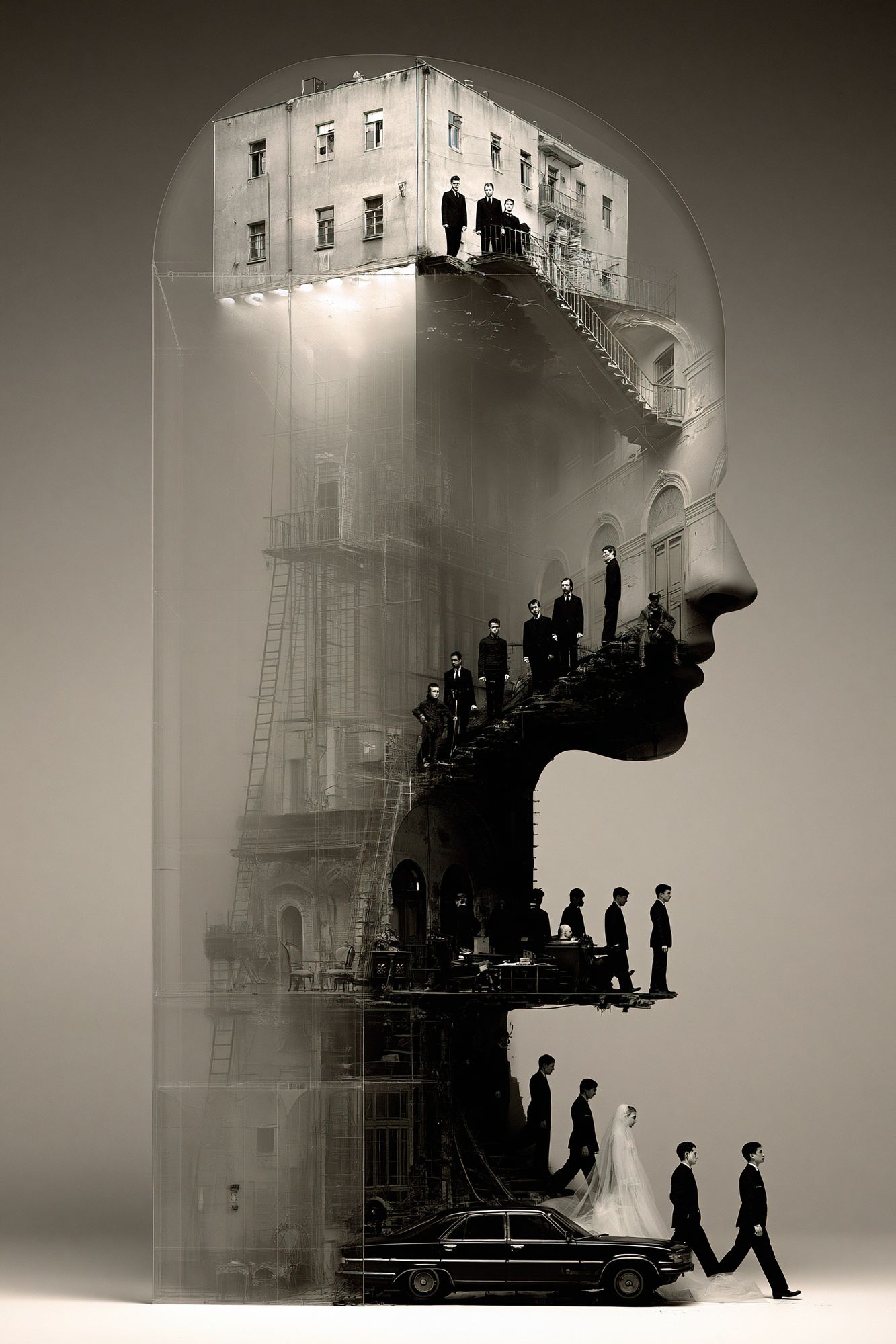 Surreal City Profile Photography Poster. poster detail