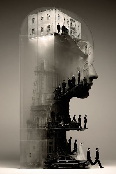 Surreal City Profile Photography Poster. poster