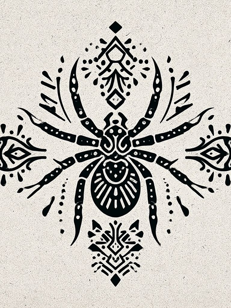 Ornamental Spider Illustration Poster. poster — illustration art