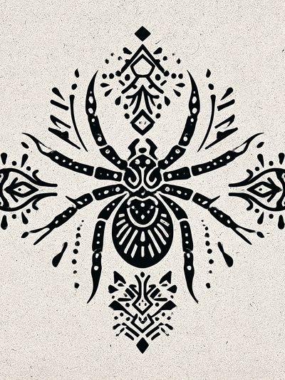 Ornamental Spider Illustration Poster. poster