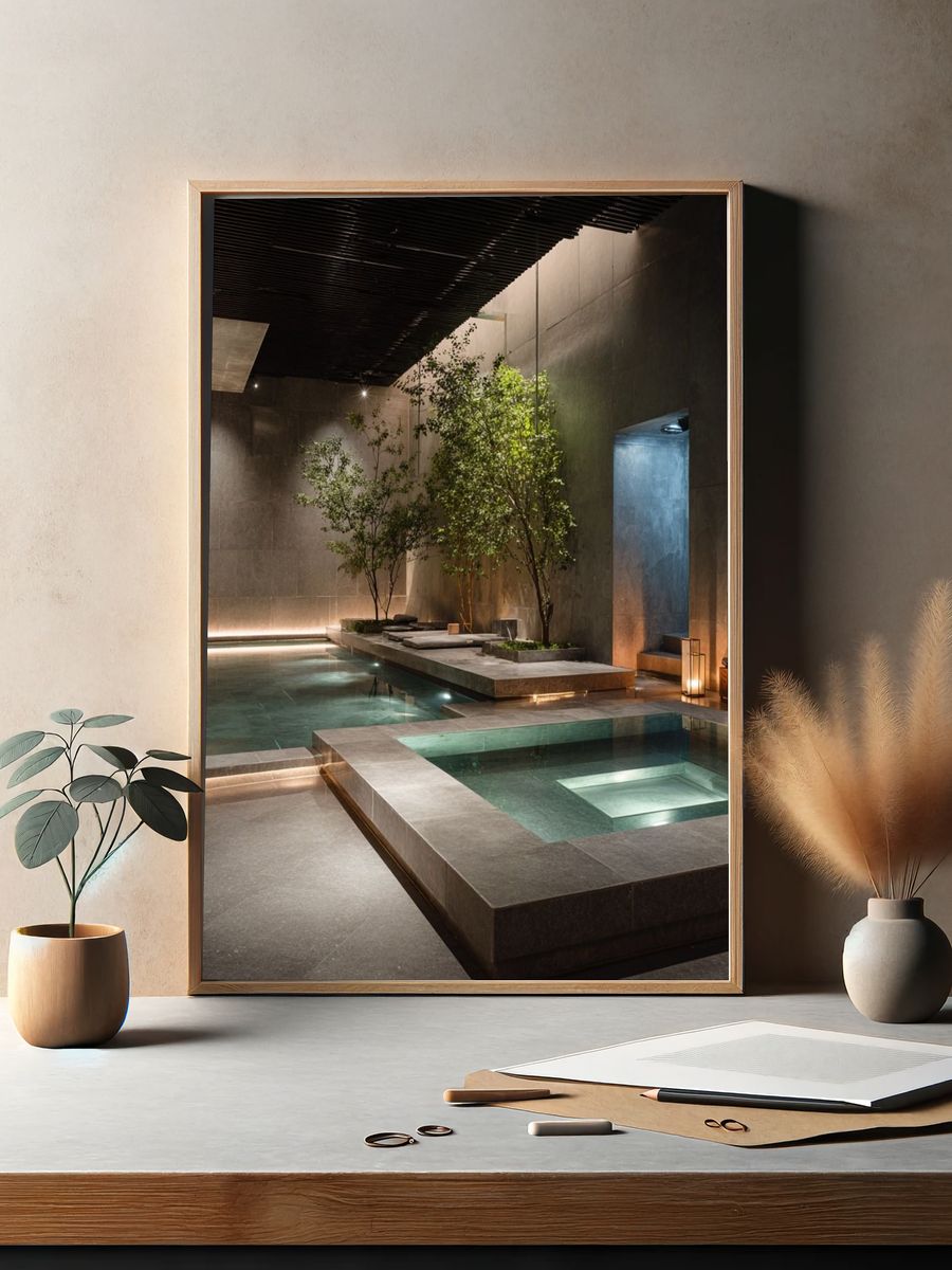 Modern Spa Interior — Photography Print. — room view 2