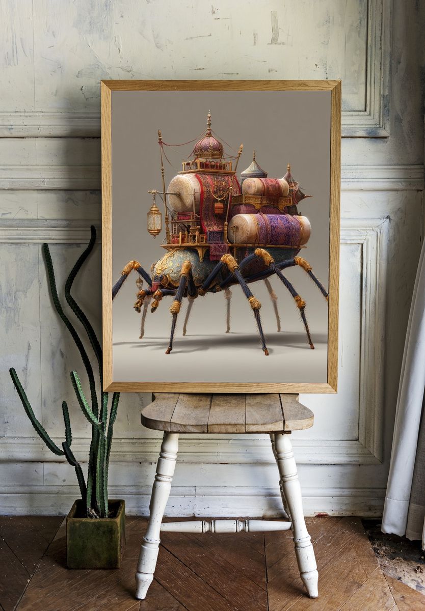 Steampunk Spider Illustration Poster. room preview