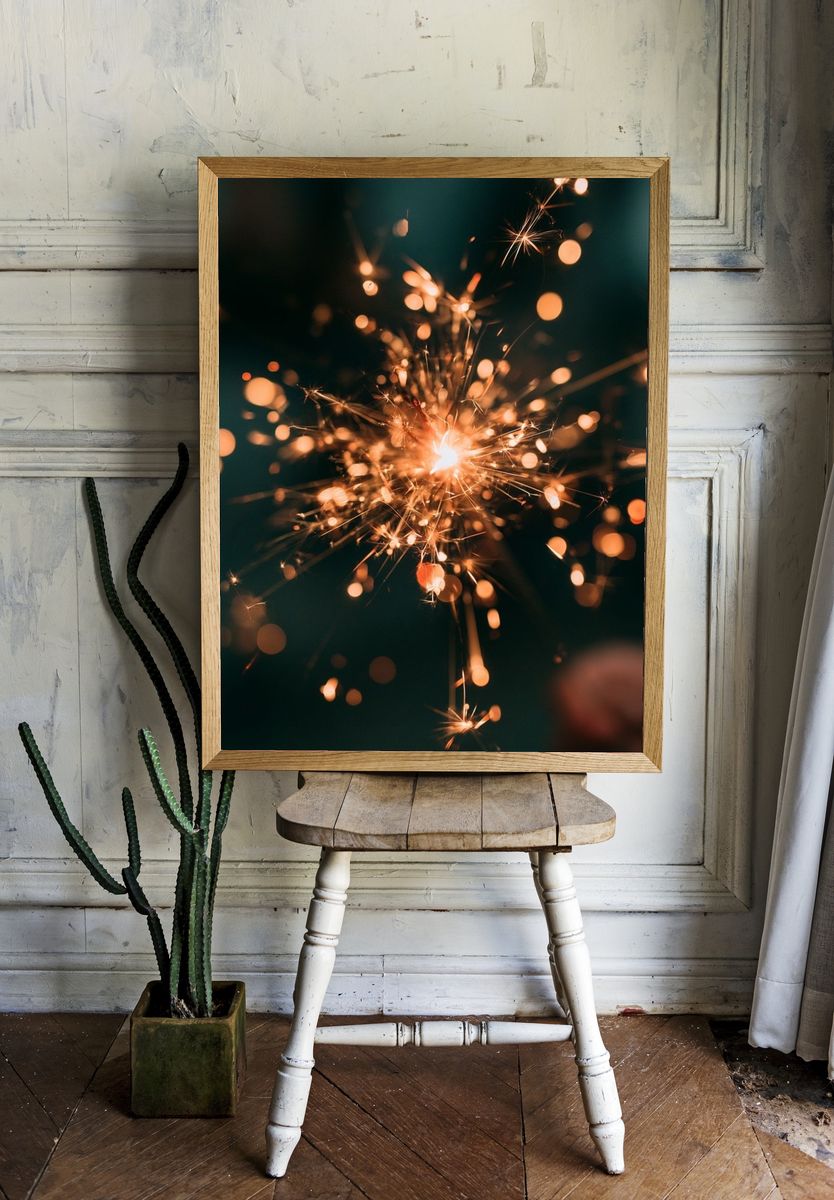Sparkler Bokeh Photography Poster. room preview