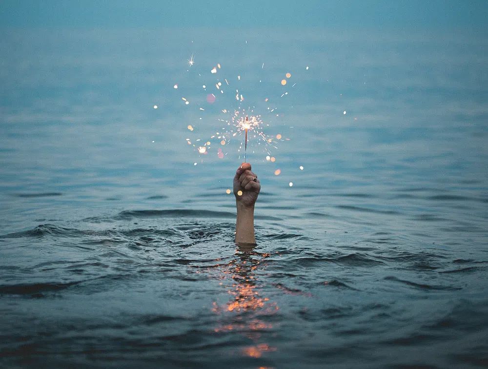 Sparkler in Water — Photography Print. poster — photography art