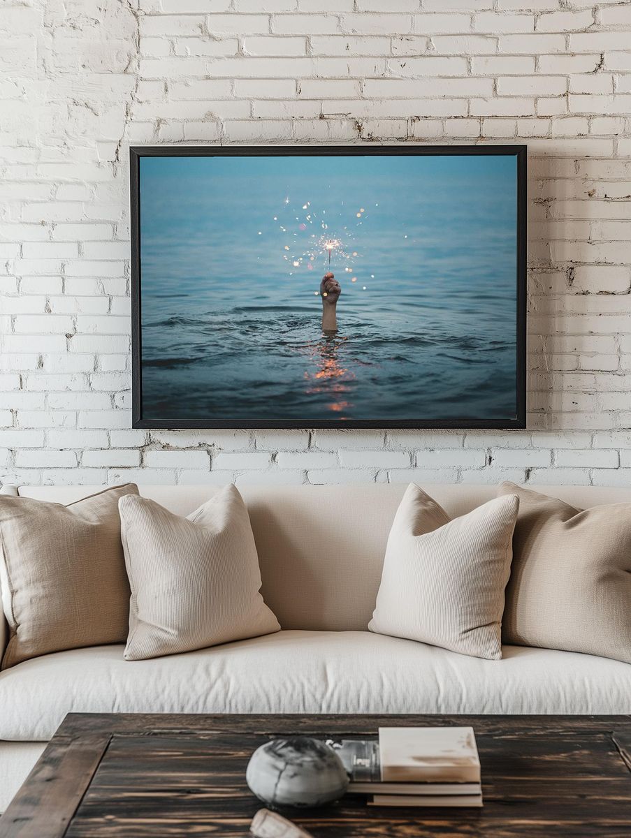 Sparkler in Water — Photography Print. — room view 1