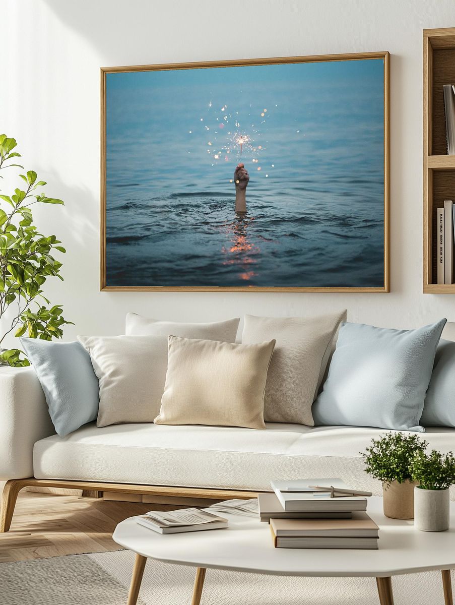 Sparkler in Water — Photography Print. — room view 2