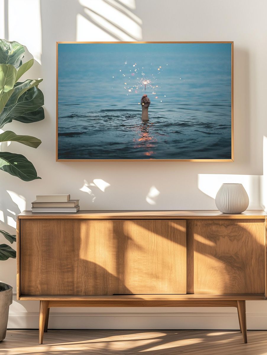 Sparkler in Water — Photography Print. — room view 3
