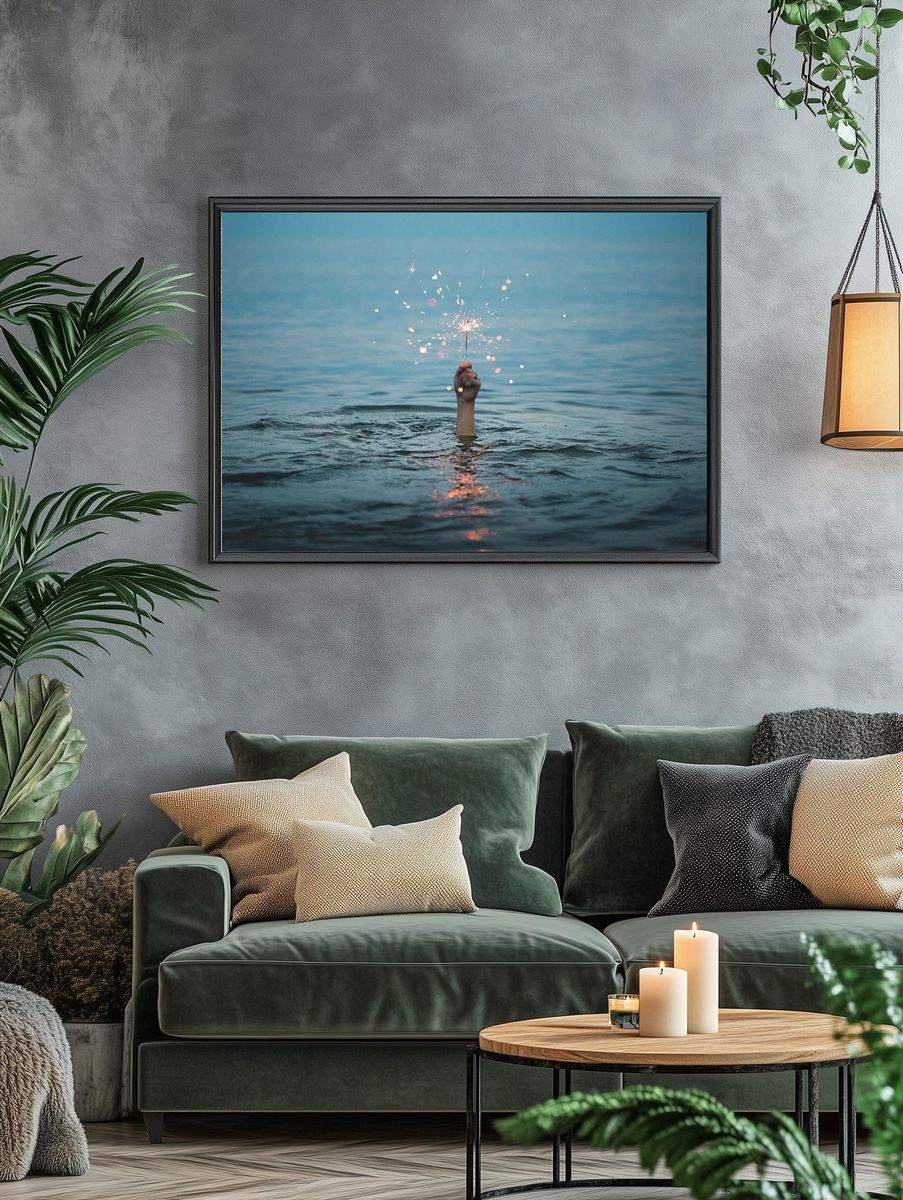 Sparkler in Water — Photography Print. — room view 4