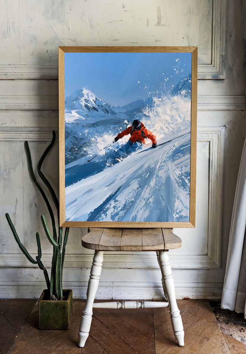 Alpine Skier Action Poster. room preview