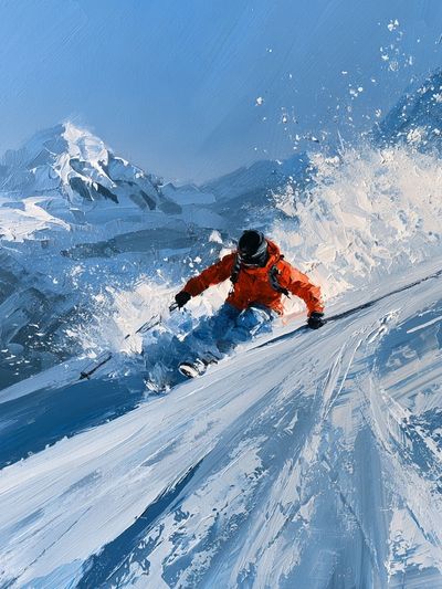 Alpine Skier Action Poster.