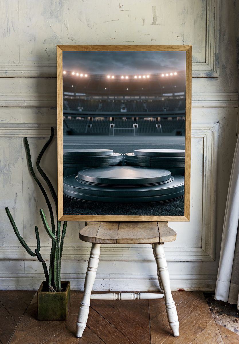 Empty Stadium Podiums Photography Poster. — room view 1