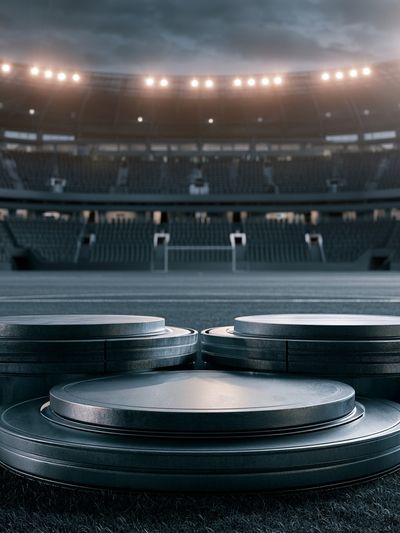 Empty Stadium Podiums Photography Poster.