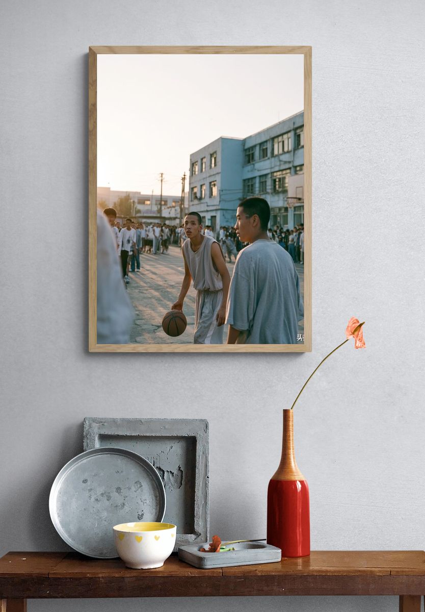 Street Basketball Court Photography Poster. — room view 3