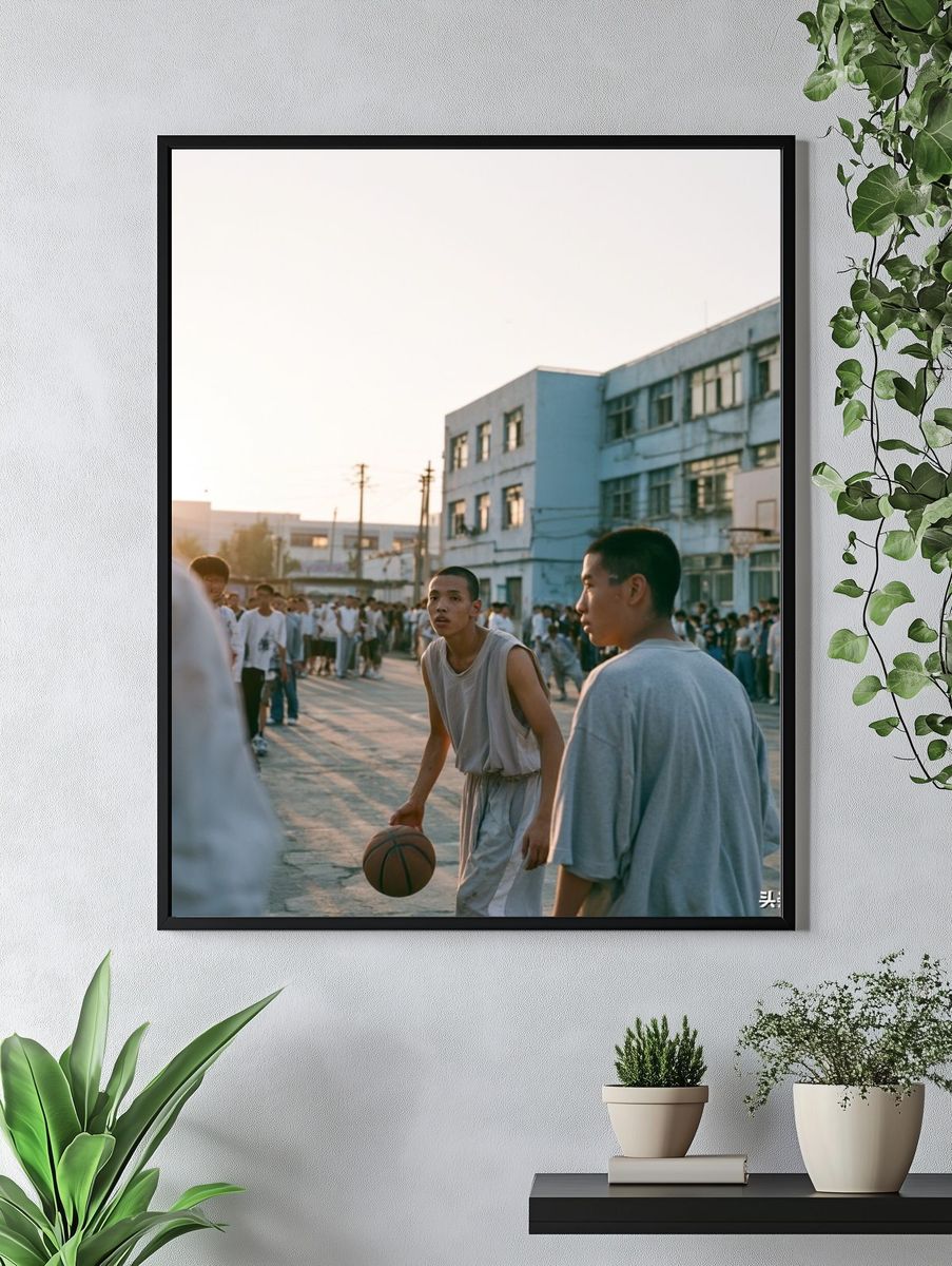 Street Basketball Court Photography Poster. — room view 4