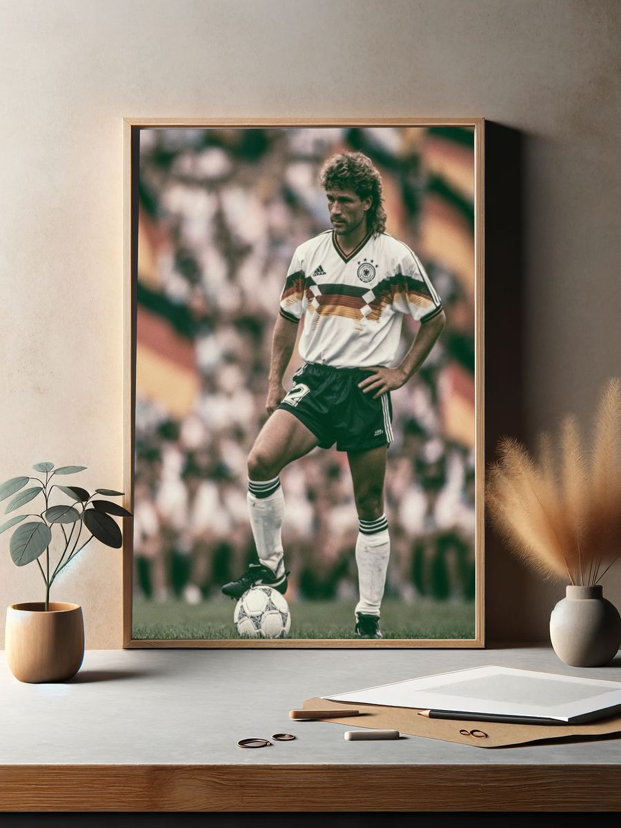 Vintage Soccer Player Photography Poster. — room view 2
