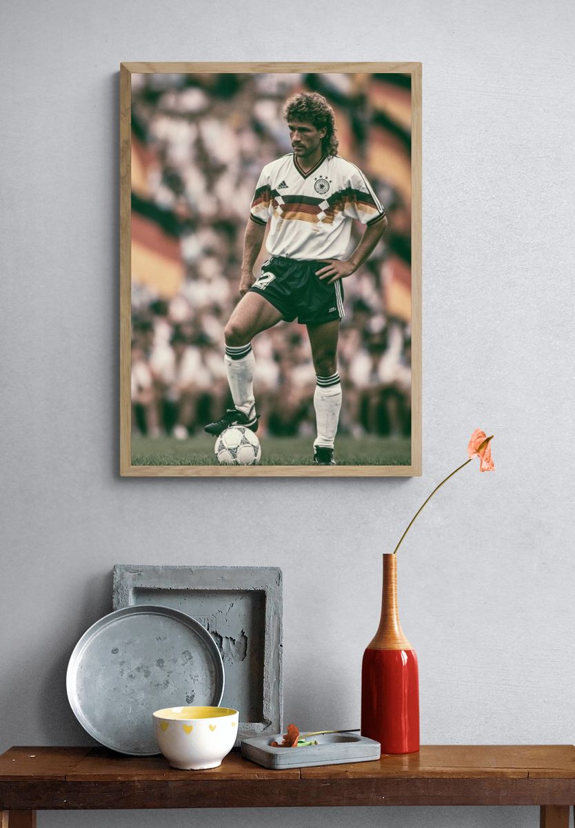 Vintage Soccer Player Photography Poster. — room view 3