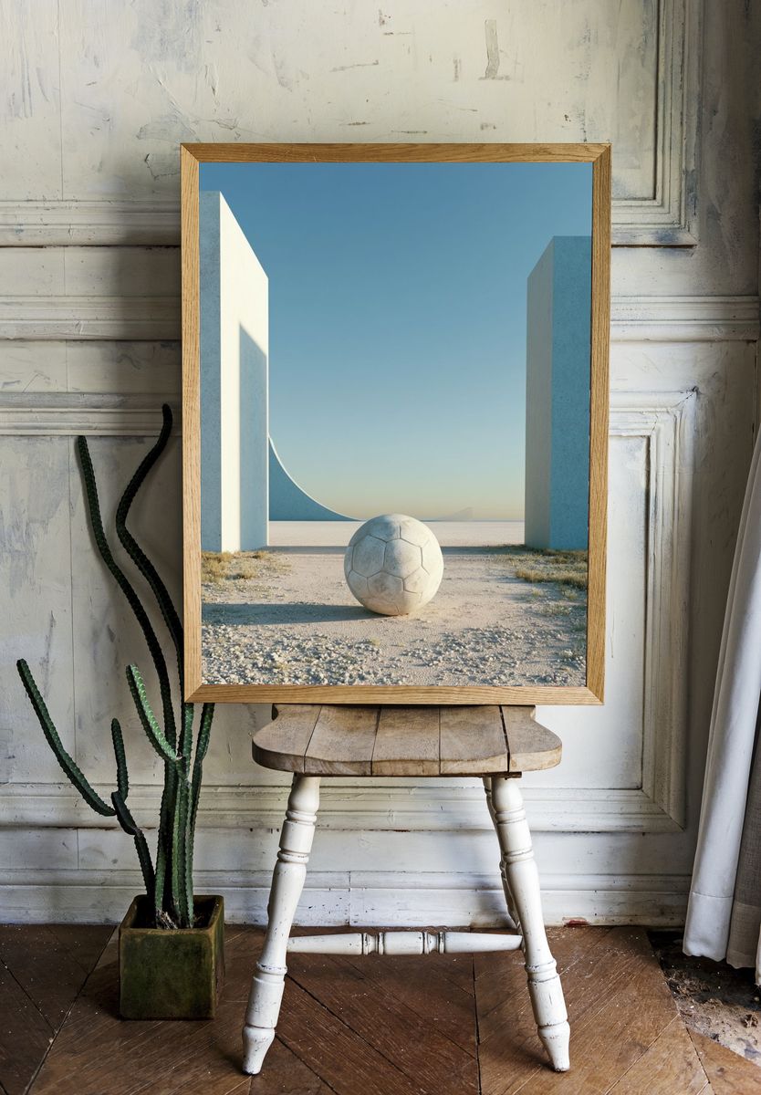 Minimalist Soccer Landscape Poster. room preview