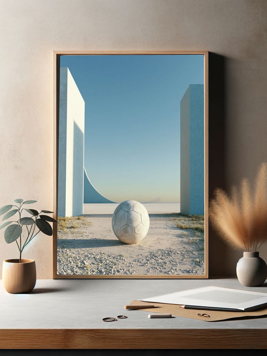 Minimalist Soccer Landscape Poster. — room view 2