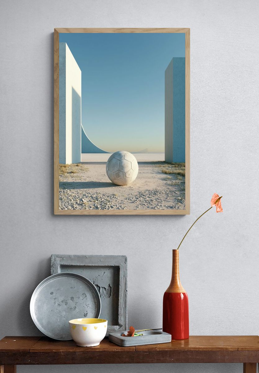 Minimalist Soccer Landscape Poster. — room view 3