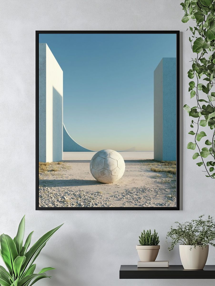 Minimalist Soccer Landscape Poster. — room view 4