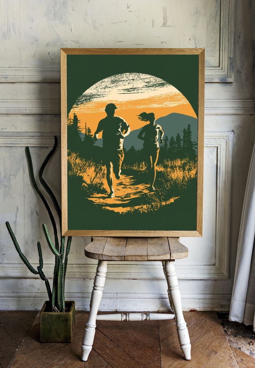 Trail Runners Sunset Poster. room preview