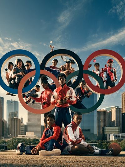 Olympic Athletes Cityscape Poster.