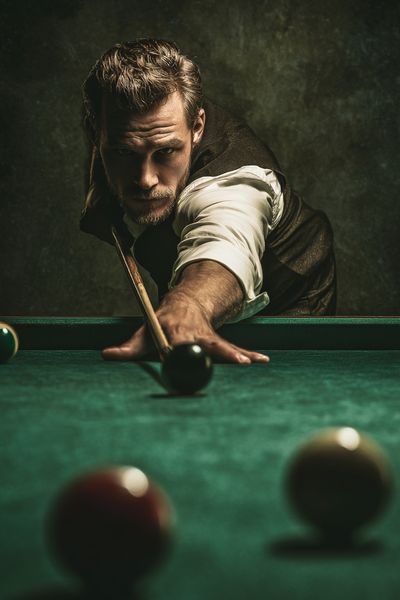Billiards Player Portrait Poster. poster