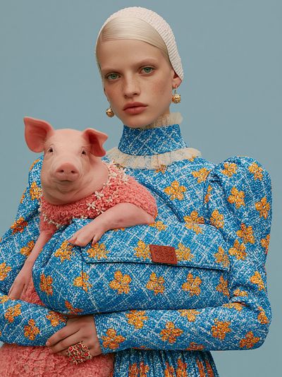 Surreal Pig Portrait Print.