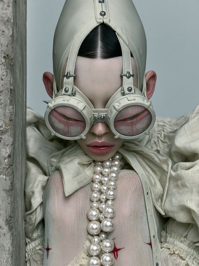 Surreal Pearl Portrait Print. poster