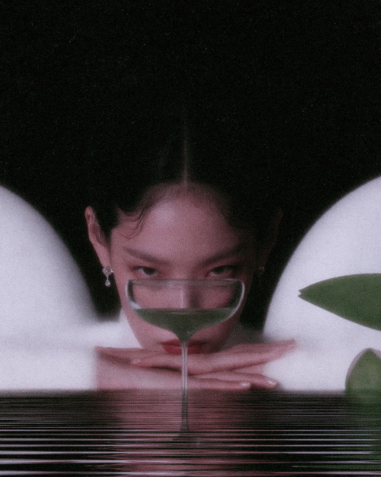 Surreal Portrait with Wine Glass Print. poster — photography art