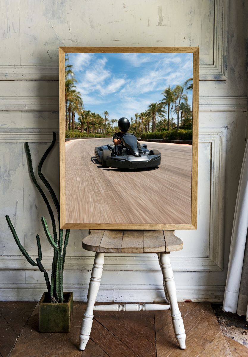 Go-Kart Racing Photography Poster. room preview