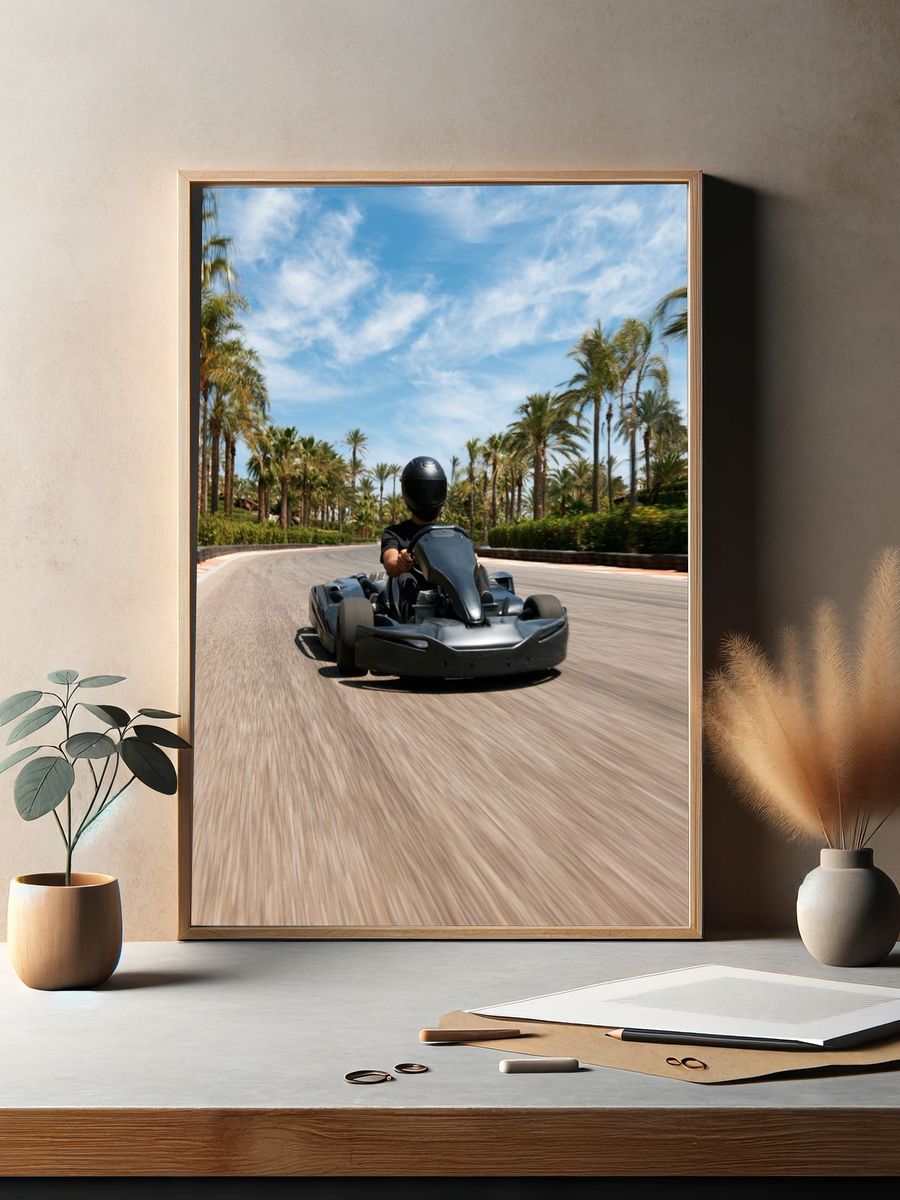 Go-Kart Racing Photography Poster. — room view 2