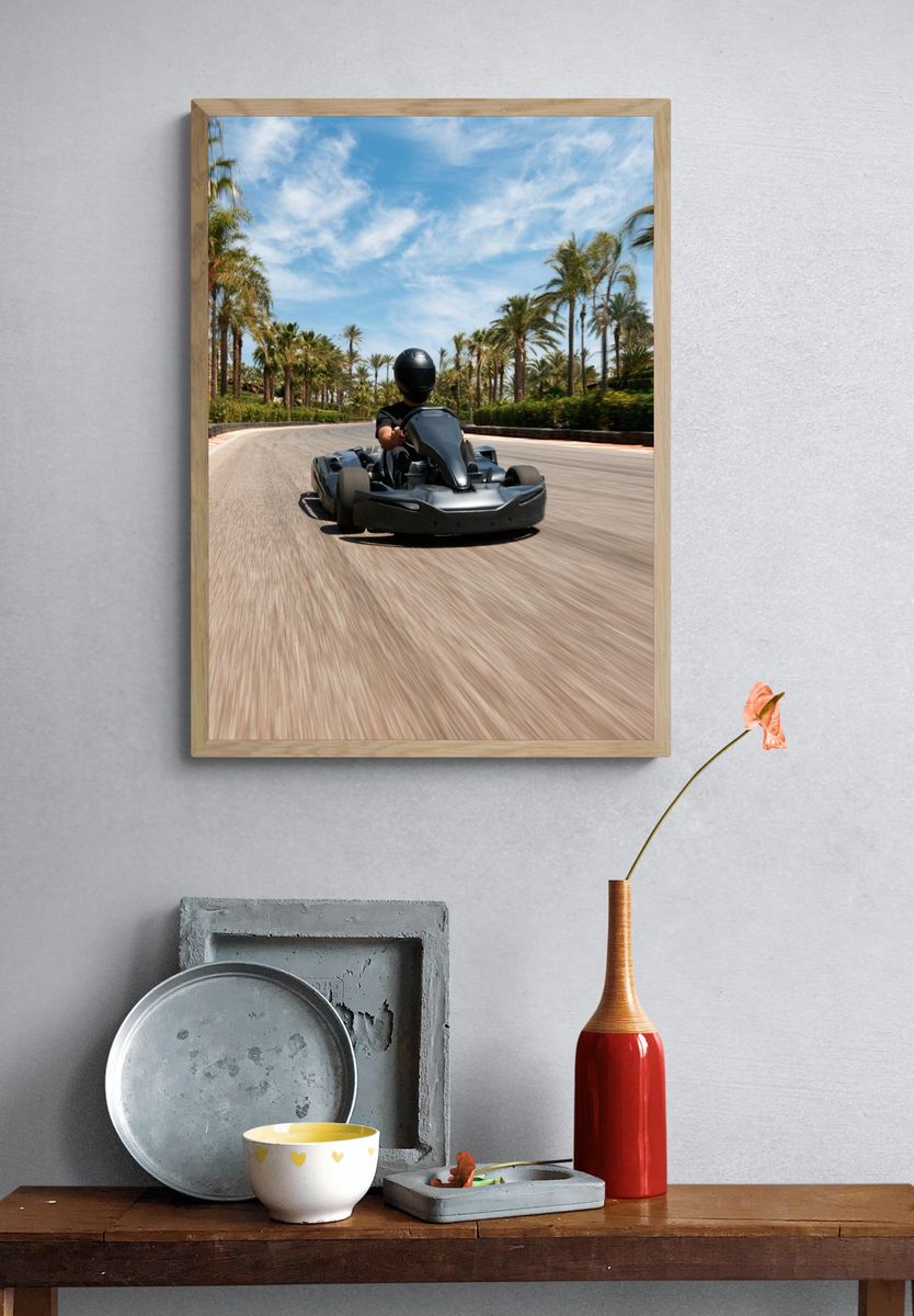 Go-Kart Racing Photography Poster. — room view 3