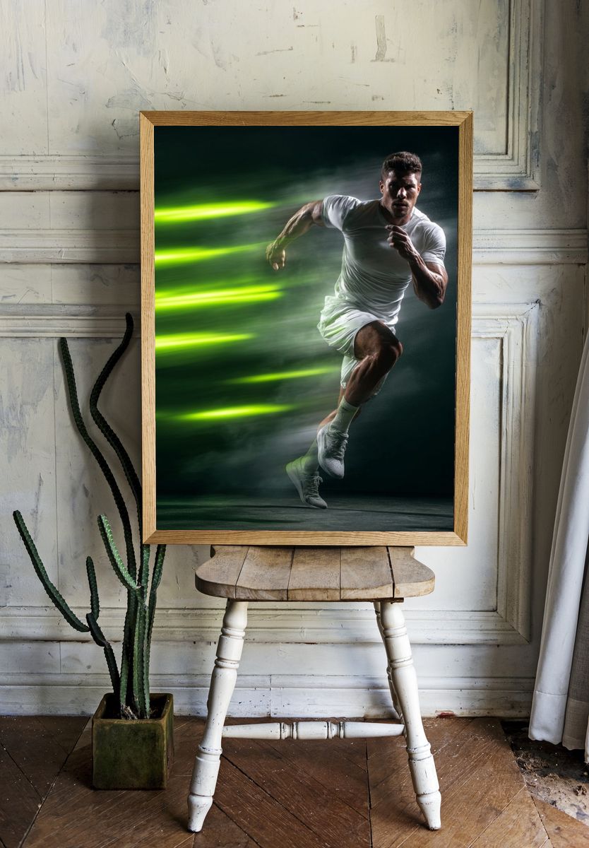 Sprinter Motion Blur Sport Poster. — room view 1