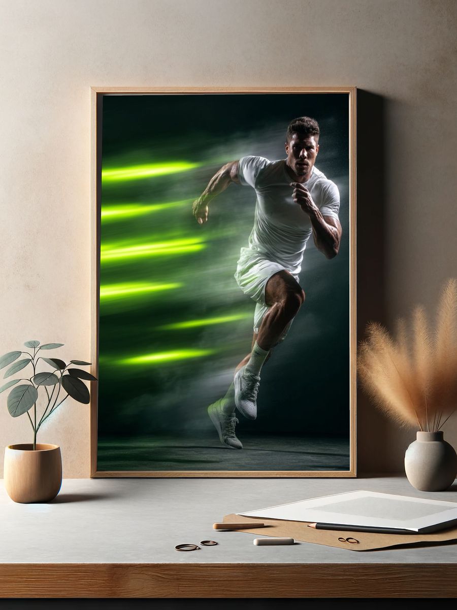Sprinter Motion Blur Sport Poster. — room view 2