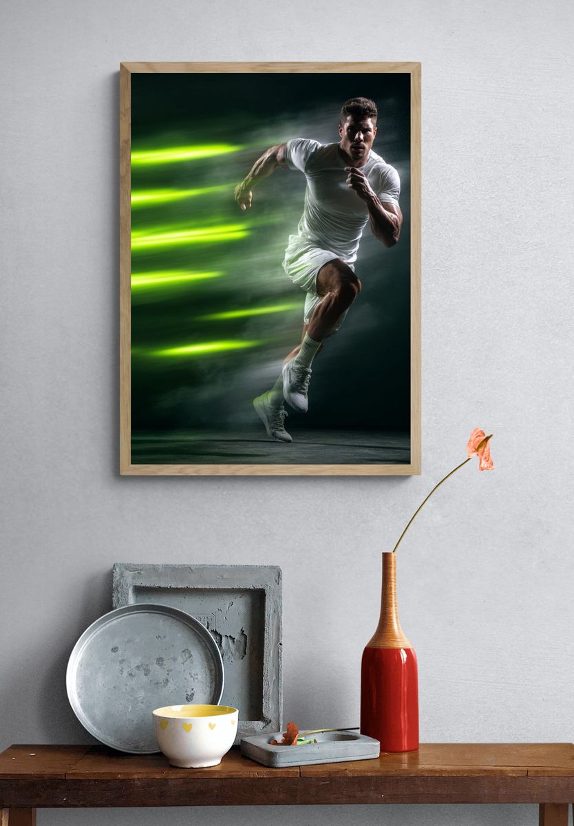 Sprinter Motion Blur Sport Poster. — room view 3