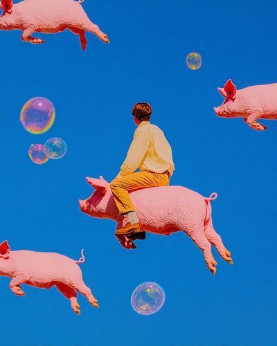 Surreal Pig Riding