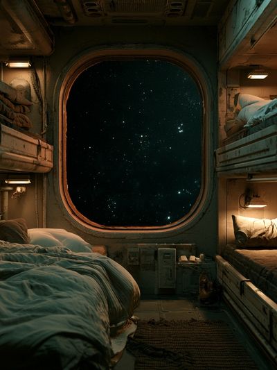 Space Station Cabin Poster.