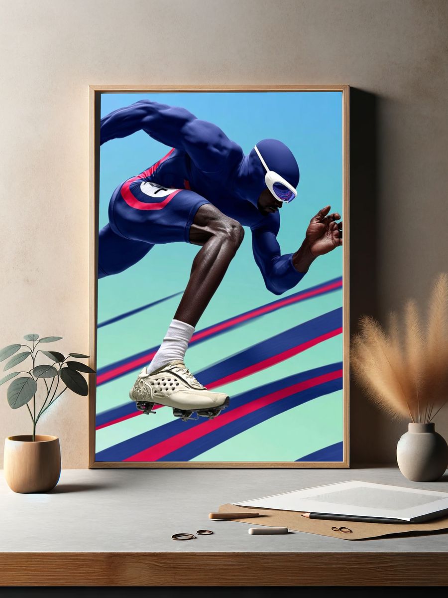Dynamic Athlete in Motion — Sports Print. — room view 2