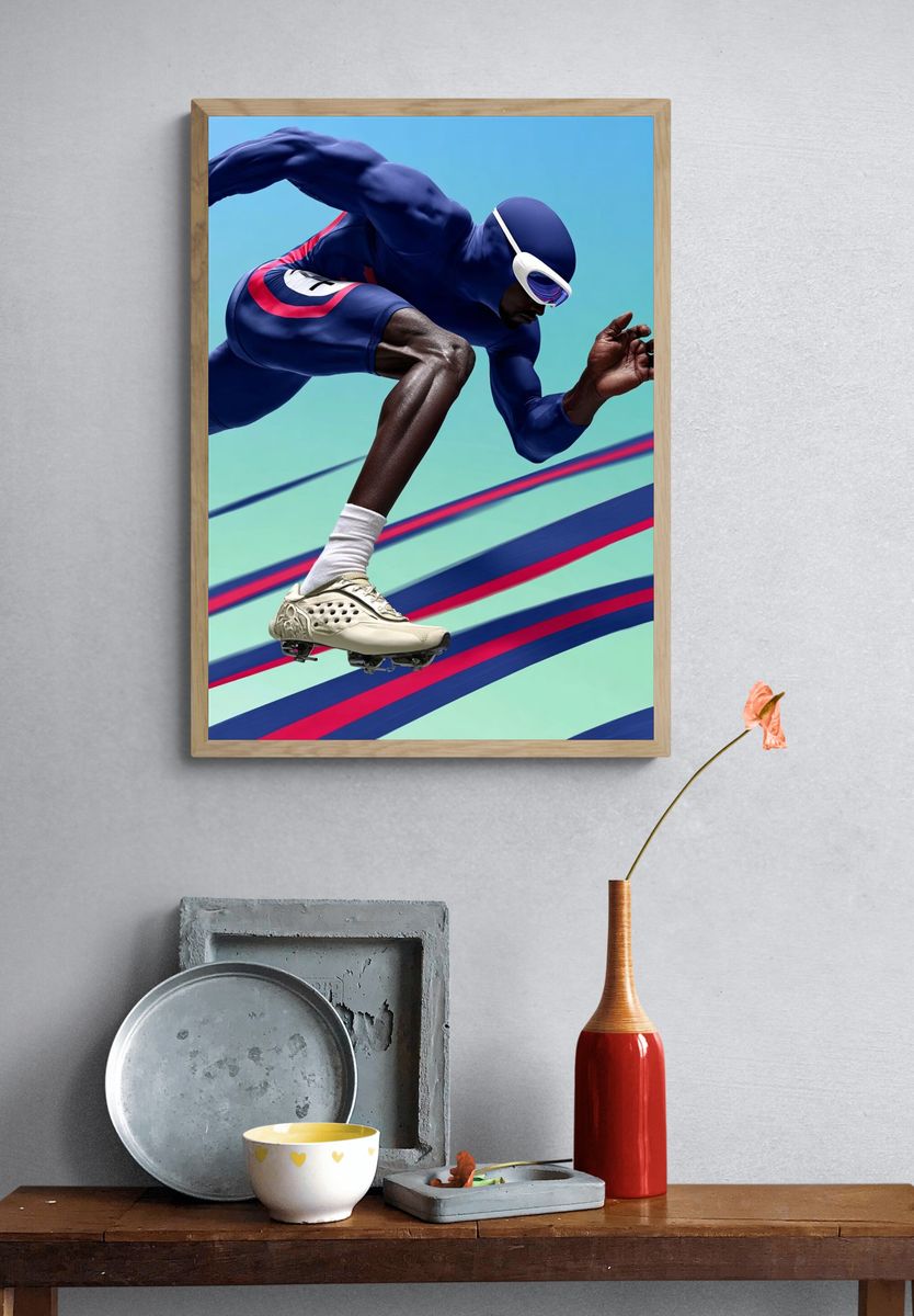 Dynamic Athlete in Motion — Sports Print. — room view 3