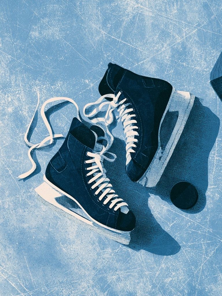 Ice Hockey Skates Photography Poster. poster detail